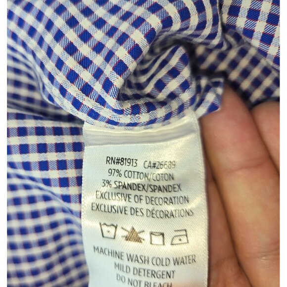 Robert Graham Mens Tailored Fit Checkered Dress Shirt 2XL - Picture 7 of 9